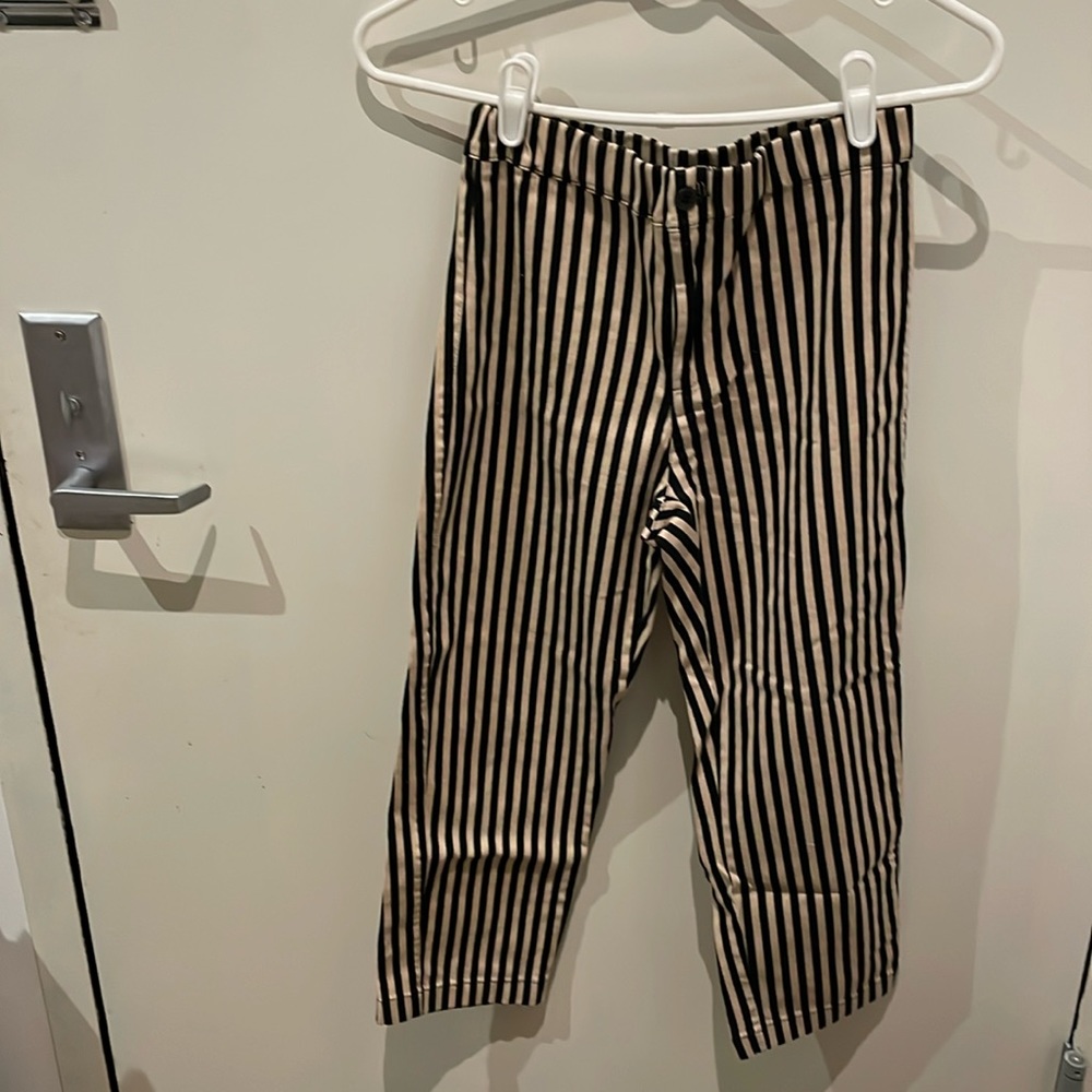 Brandy Melville beige/tan and black striped pants